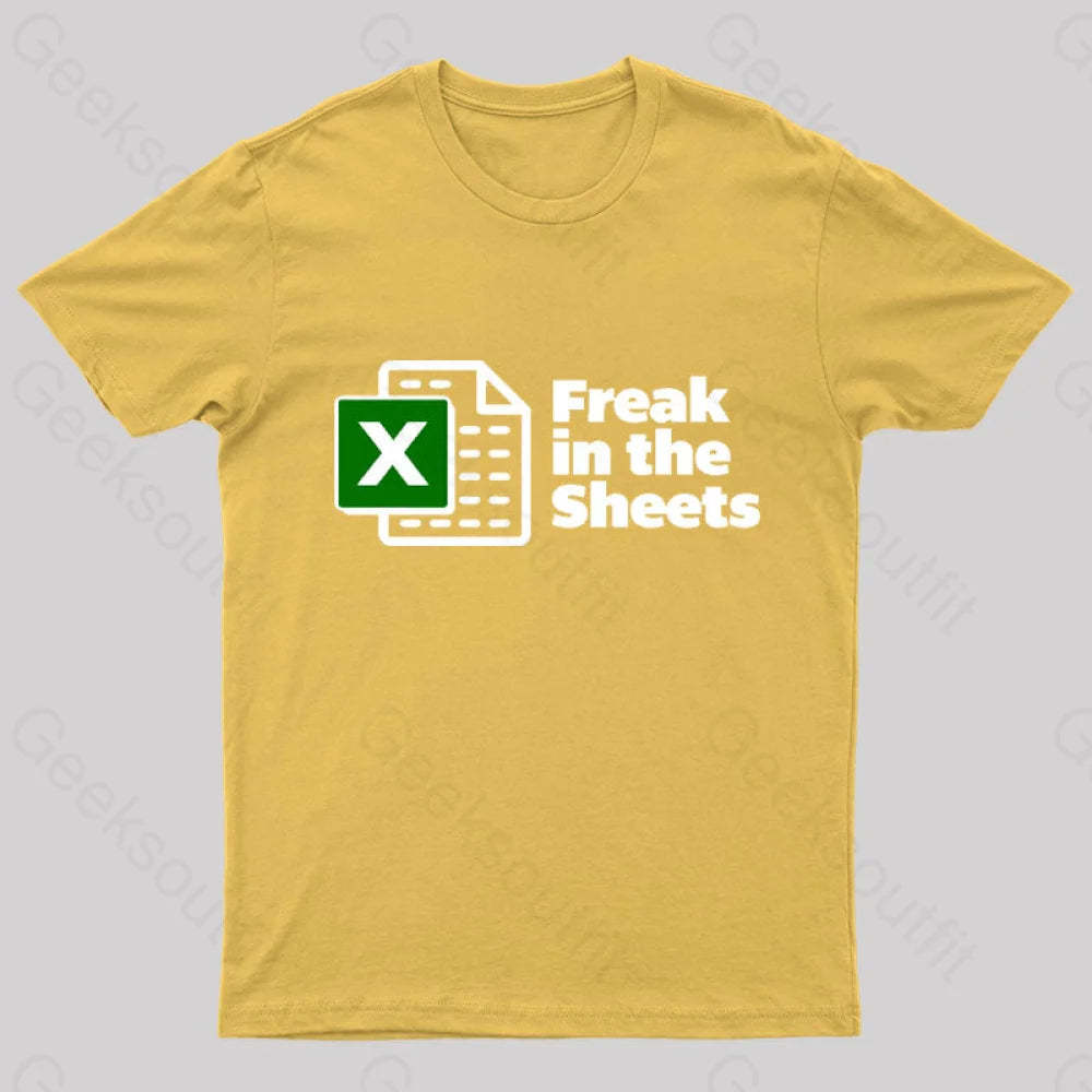 Freak In The Sheets Nerd T-Shirt Yellow / S