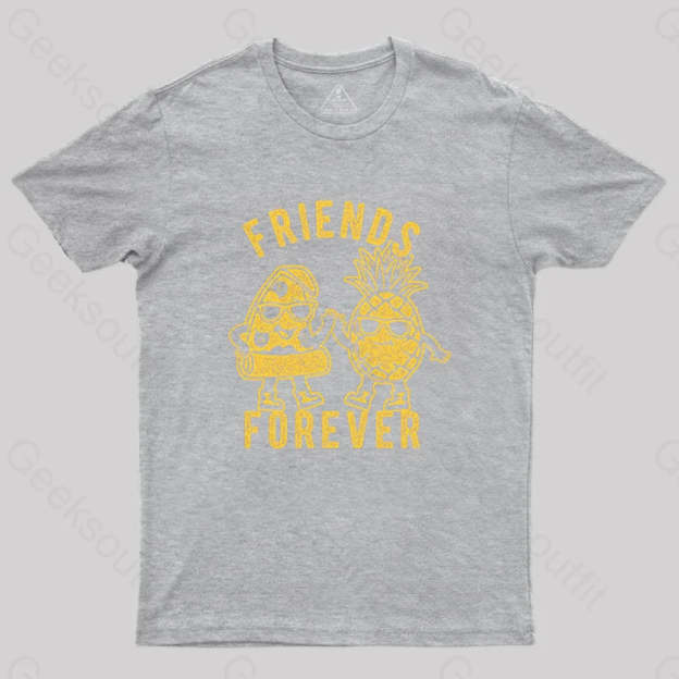 Friends Forever Pizza And Pineapple T-Shirt Grey / S