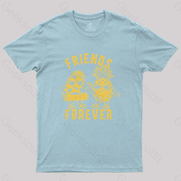 Friends Forever Pizza And Pineapple T-Shirt Light Blue / S