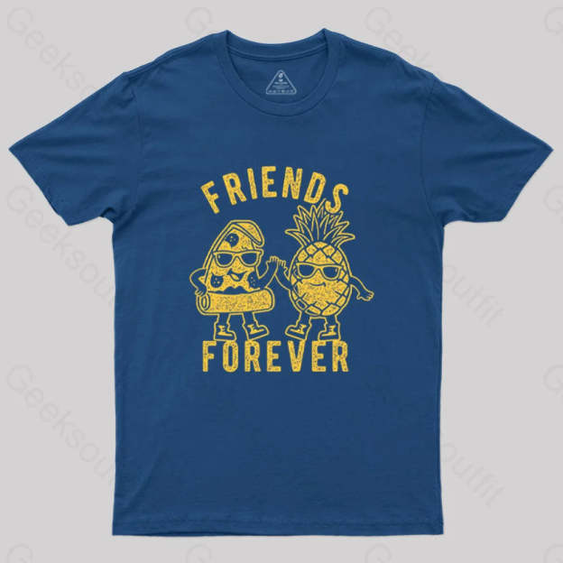 Friends Forever Pizza And Pineapple T-Shirt Navy / S