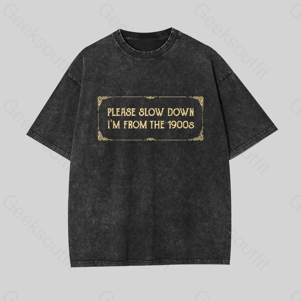 From The 1900S Geek Washed T-Shirt Black / S