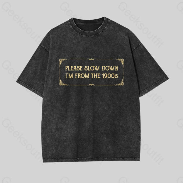 From The 1900S Geek Washed T-Shirt Black / S