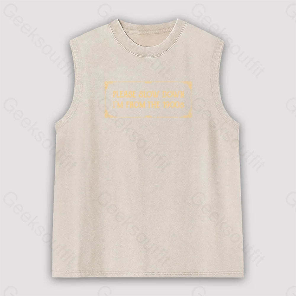 From The 1900S Unisex Washed Tank Apricot / S