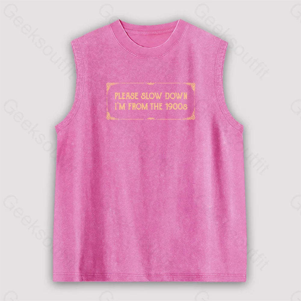 From The 1900S Unisex Washed Tank Pink / S