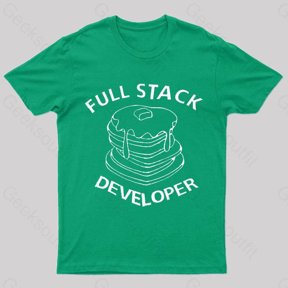 Full Stack Developer Nerd T-Shirt Green / S
