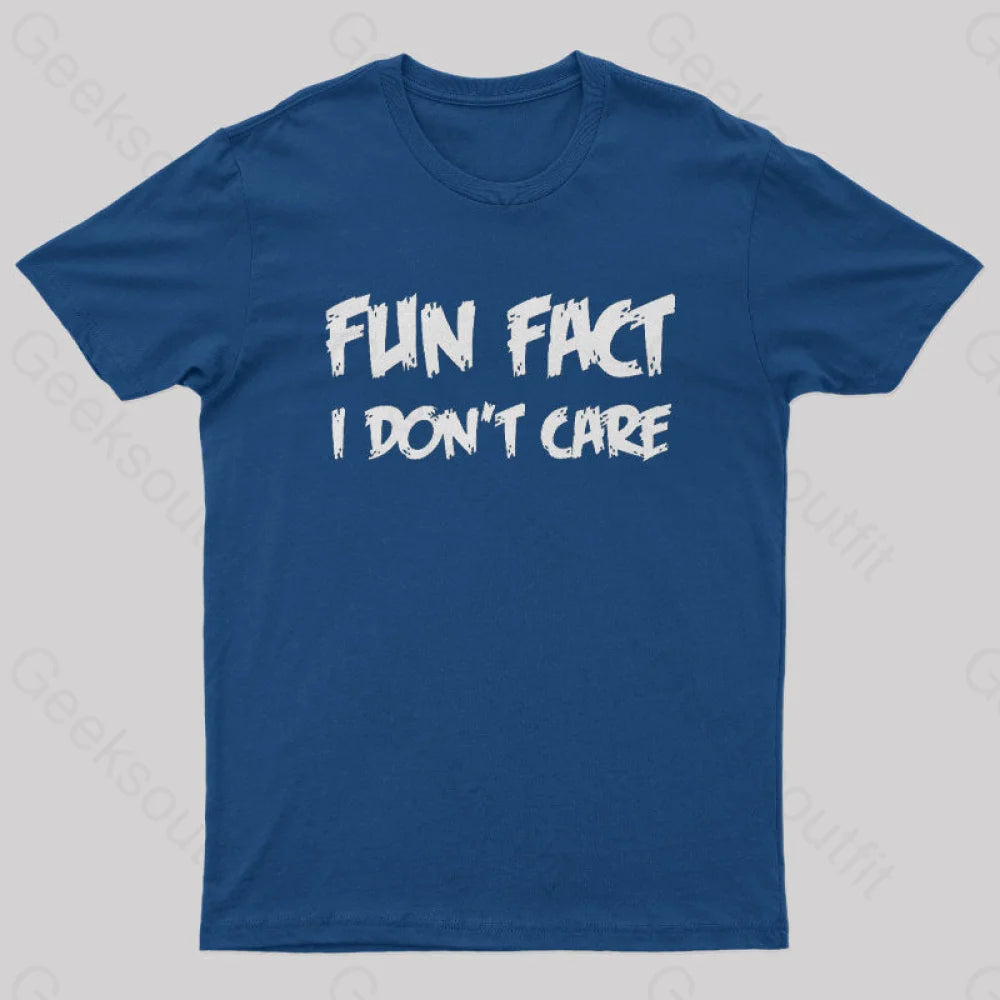 Fun Fact I Don’t Care Nerd T-Shirt Navy / S