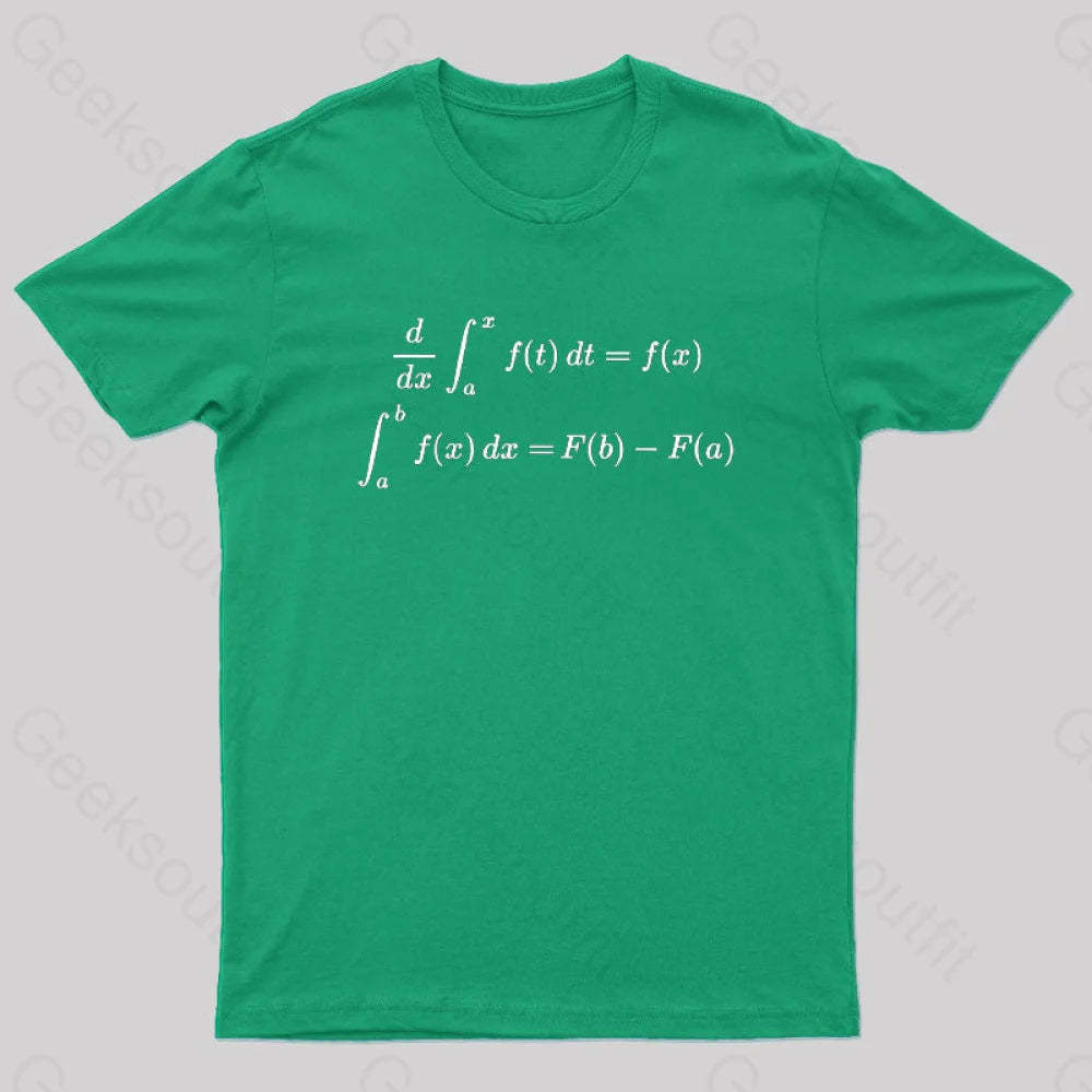 Fundamental Theorem Of Calculus Geek T-Shirt Green / S