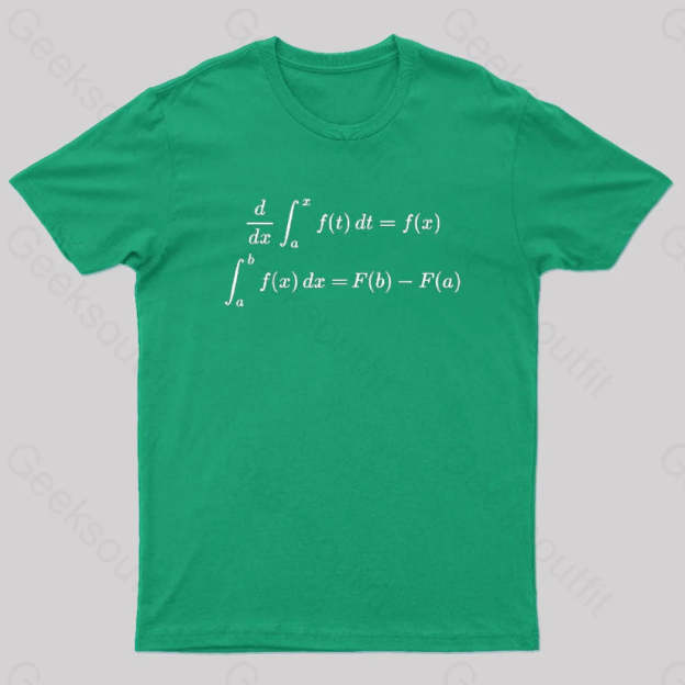 Fundamental Theorem Of Calculus Geek T-Shirt Green / S