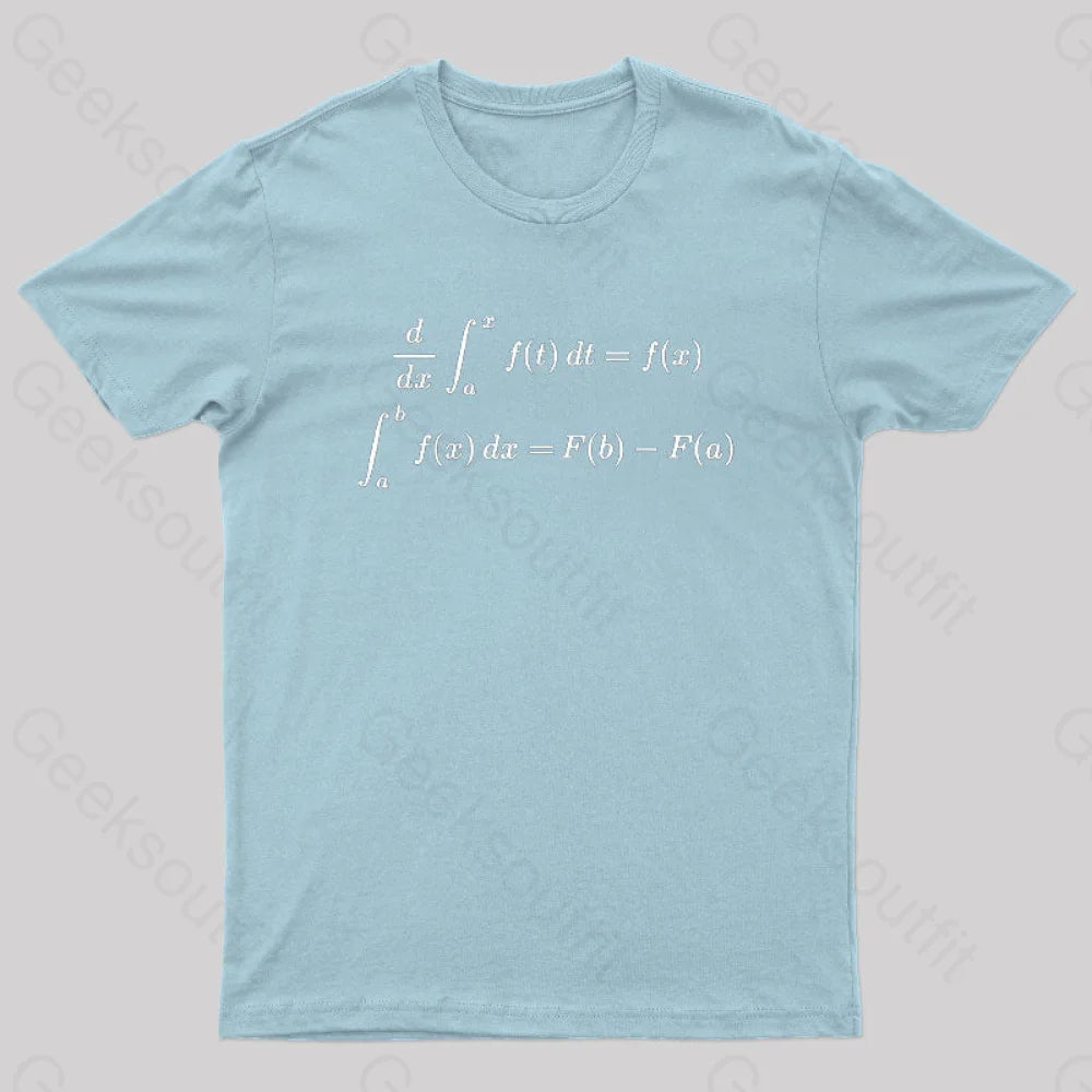Fundamental Theorem Of Calculus Geek T-Shirt Light Blue / S