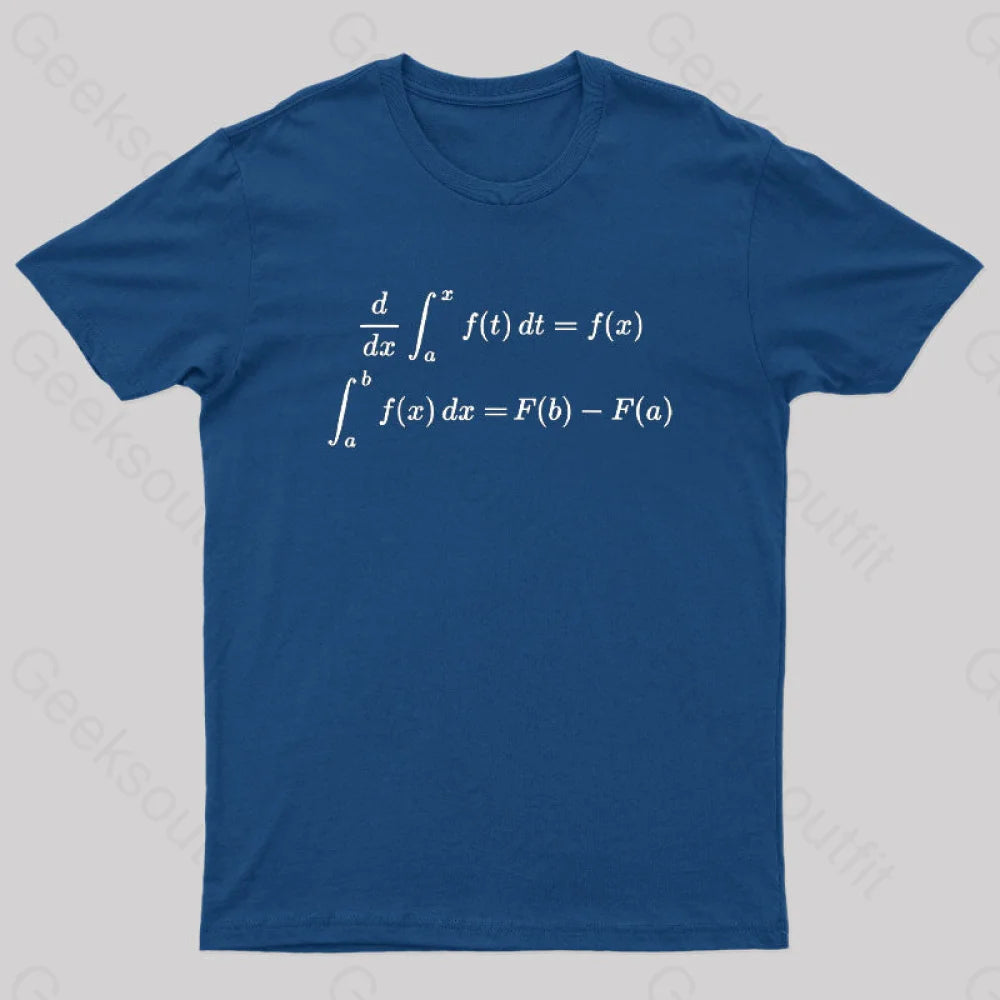 Fundamental Theorem Of Calculus Geek T-Shirt Navy / S