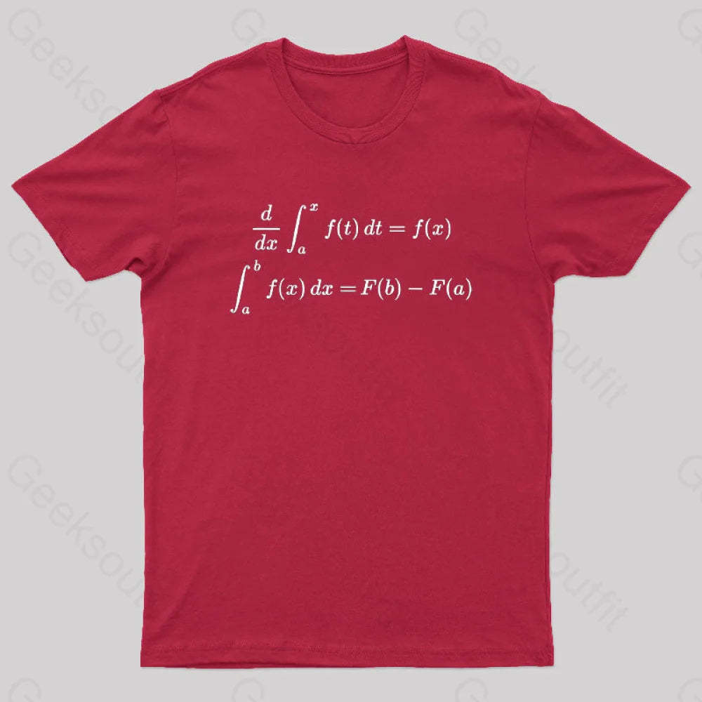 Fundamental Theorem Of Calculus Geek T-Shirt Red / S