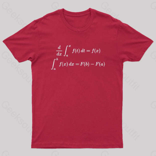 Fundamental Theorem Of Calculus Geek T-Shirt Red / S
