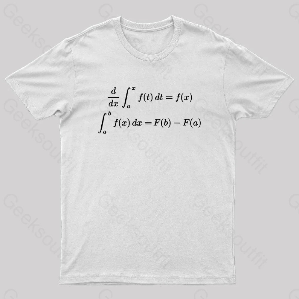 Fundamental Theorem Of Calculus Geek T-Shirt White / S