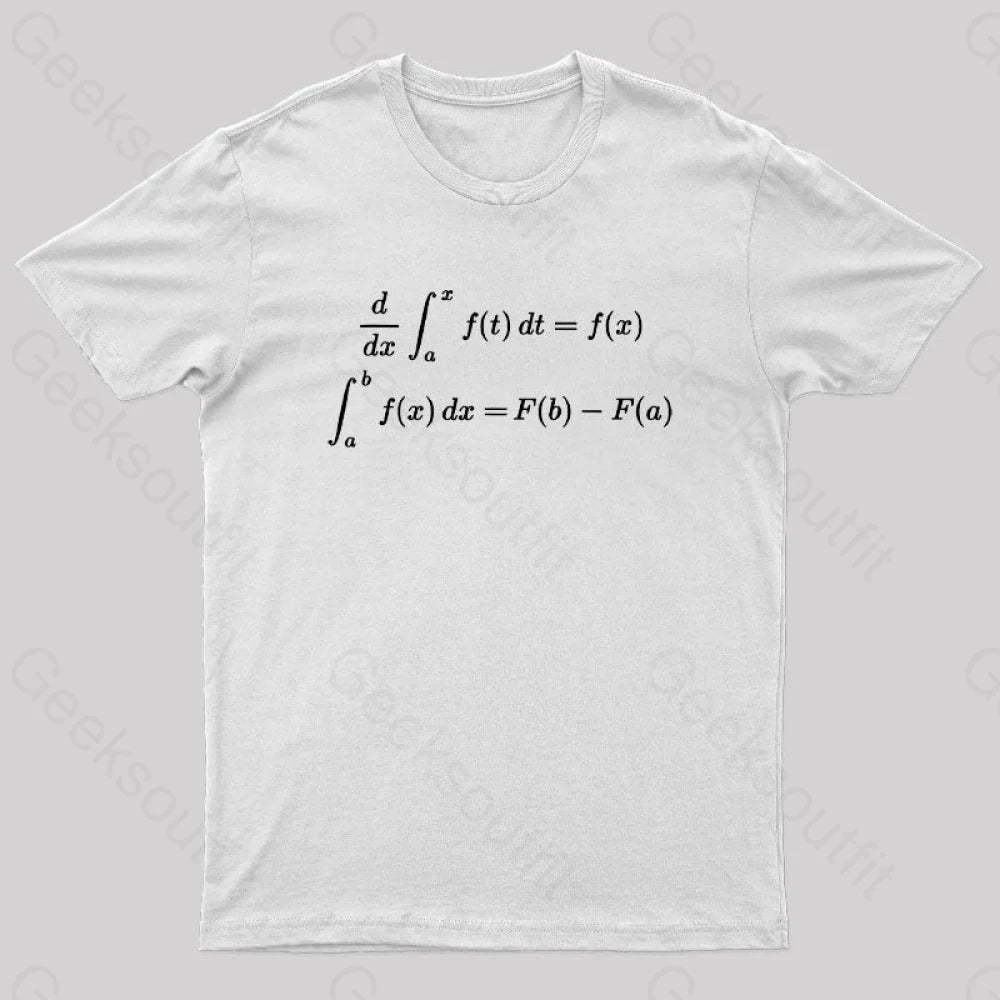 Fundamental Theorem Of Calculus Geek T-Shirt White / S