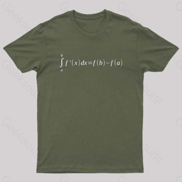 Fundamental Theorem Of Calculus Math Geek T-Shirt Army Green / S