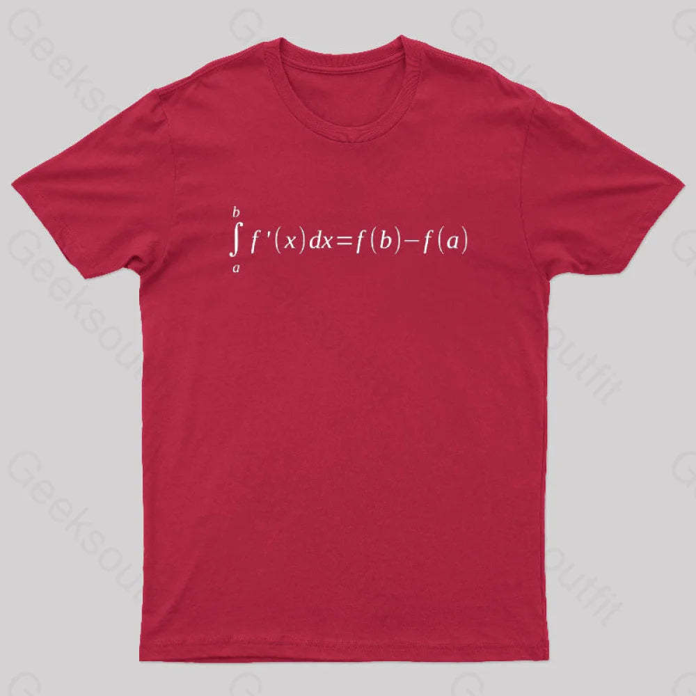 Fundamental Theorem Of Calculus Math Geek T-Shirt Red / S