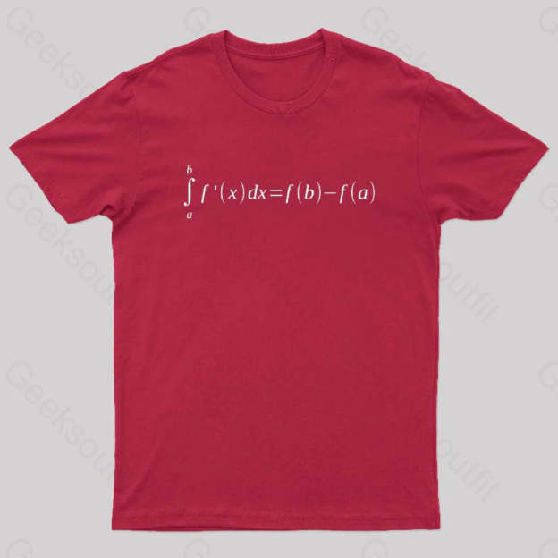 Fundamental Theorem Of Calculus Math Geek T-Shirt Red / S