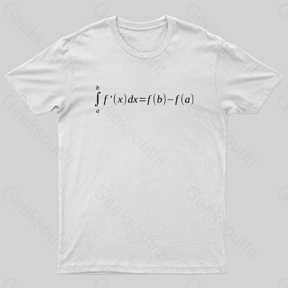 Fundamental Theorem Of Calculus Math Geek T-Shirt White / S