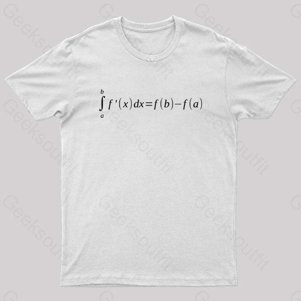 Fundamental Theorem Of Calculus Math Geek T-Shirt White / S