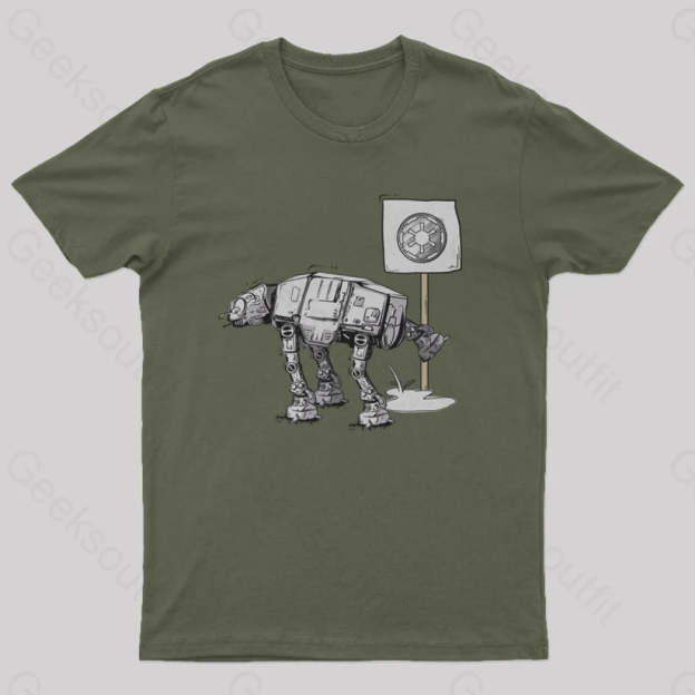 Funny At-At T-Shirt Army Green / S Yc