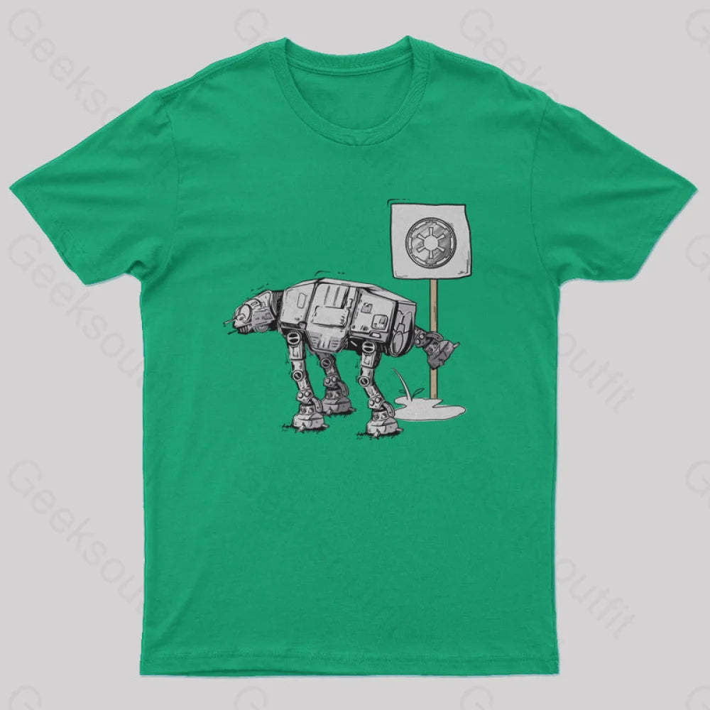 Funny At-At T-Shirt Green / S Yc