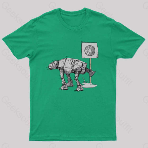 Funny At-At T-Shirt Green / S Yc