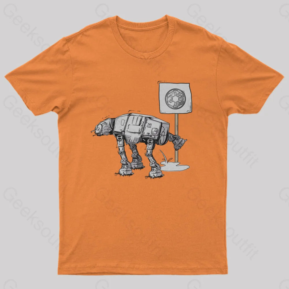Funny At-At T-Shirt Orange / S Yc