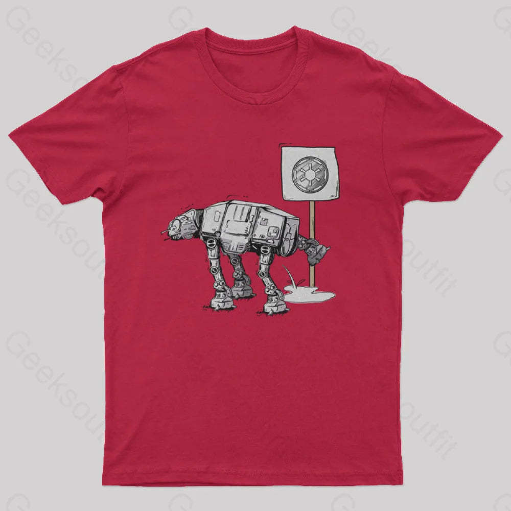 Funny At-At T-Shirt Red / S Yc