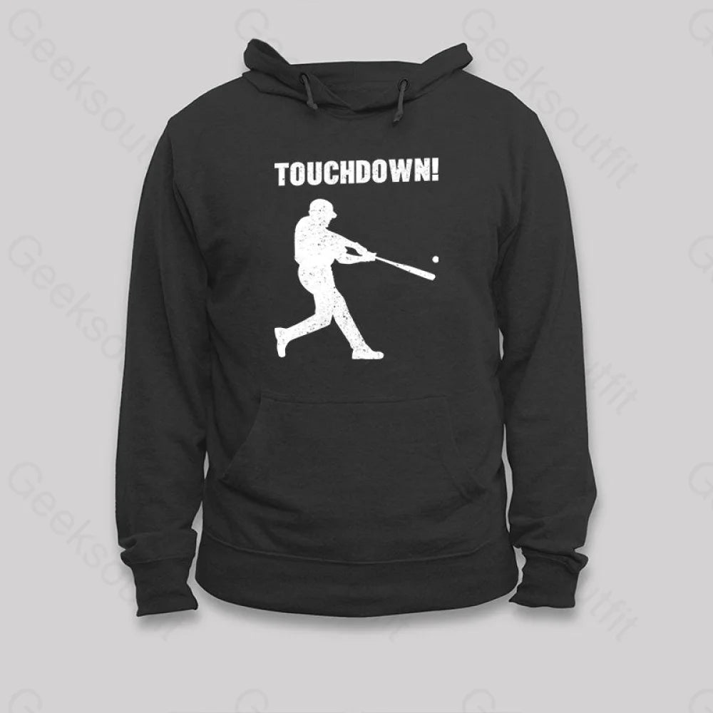 Funny Baseball Touchdown Hoodie Black / S