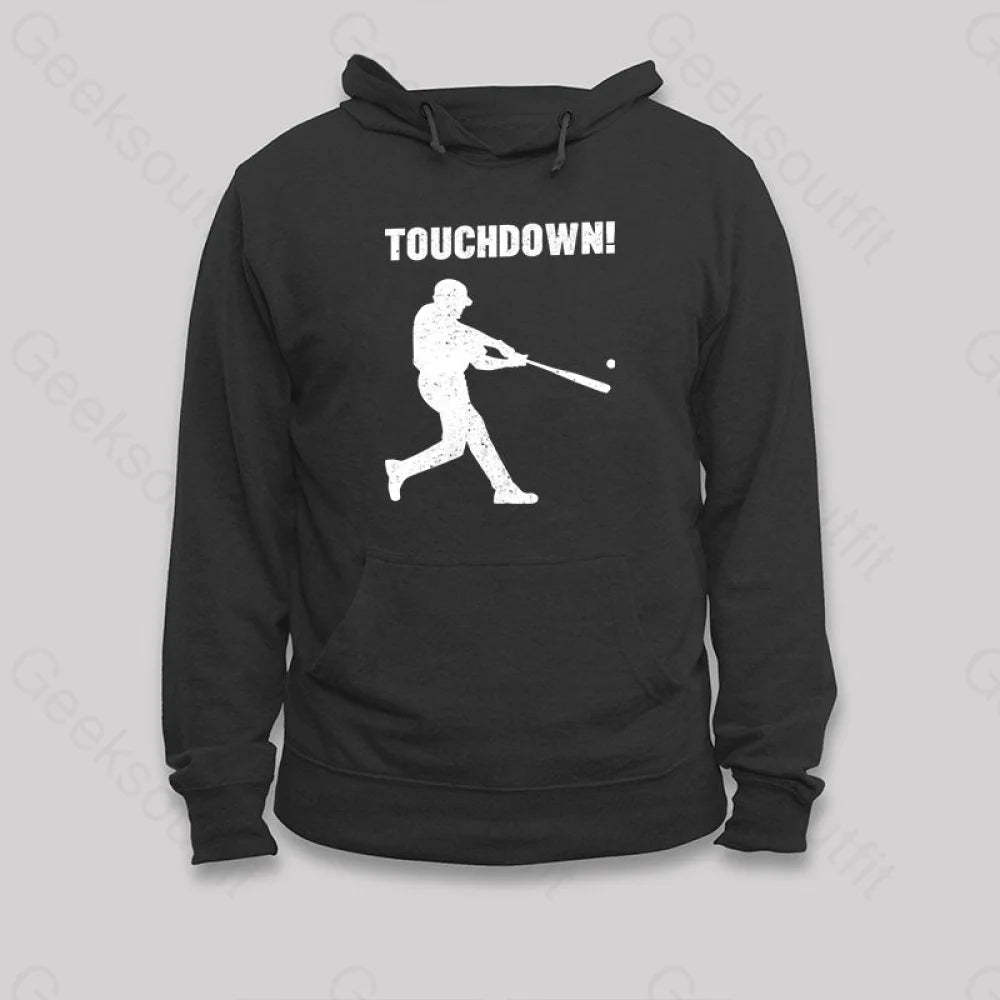 Funny Baseball Touchdown Hoodie Black / S