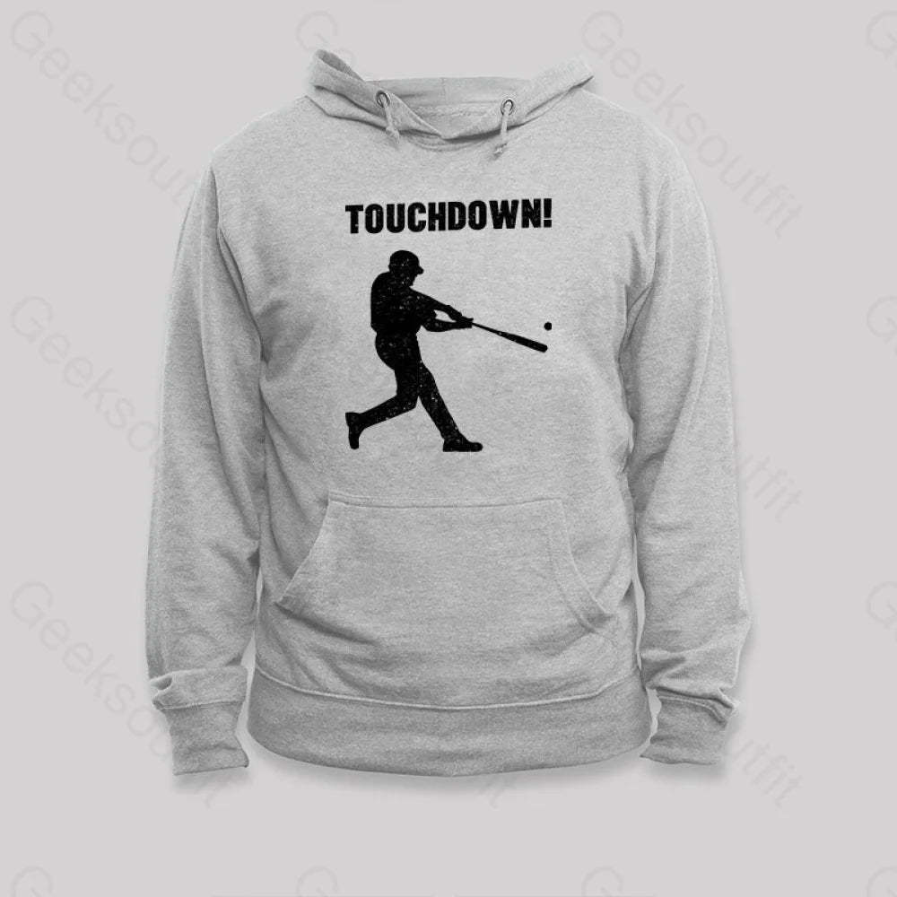 Funny Baseball Touchdown Hoodie Grey / S