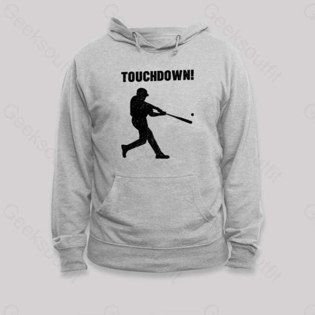 Funny Baseball Touchdown Hoodie Grey / S