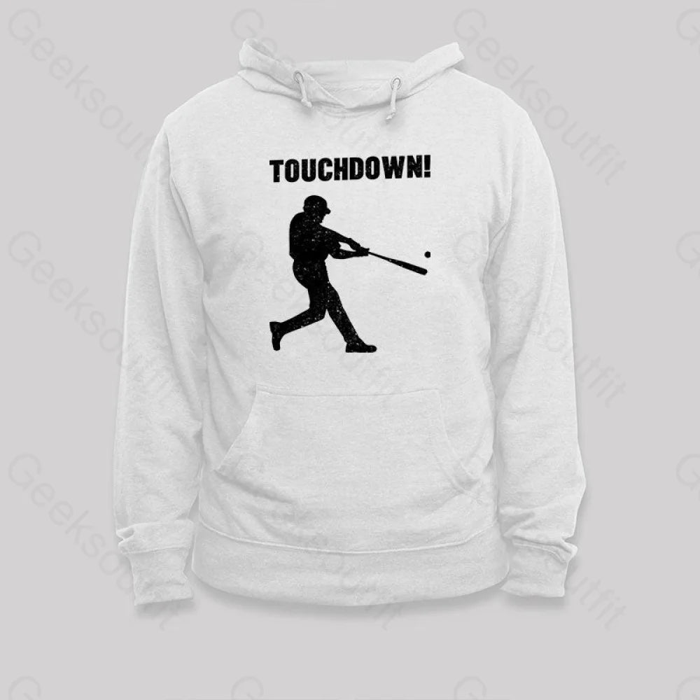 Funny Baseball Touchdown Hoodie White / S