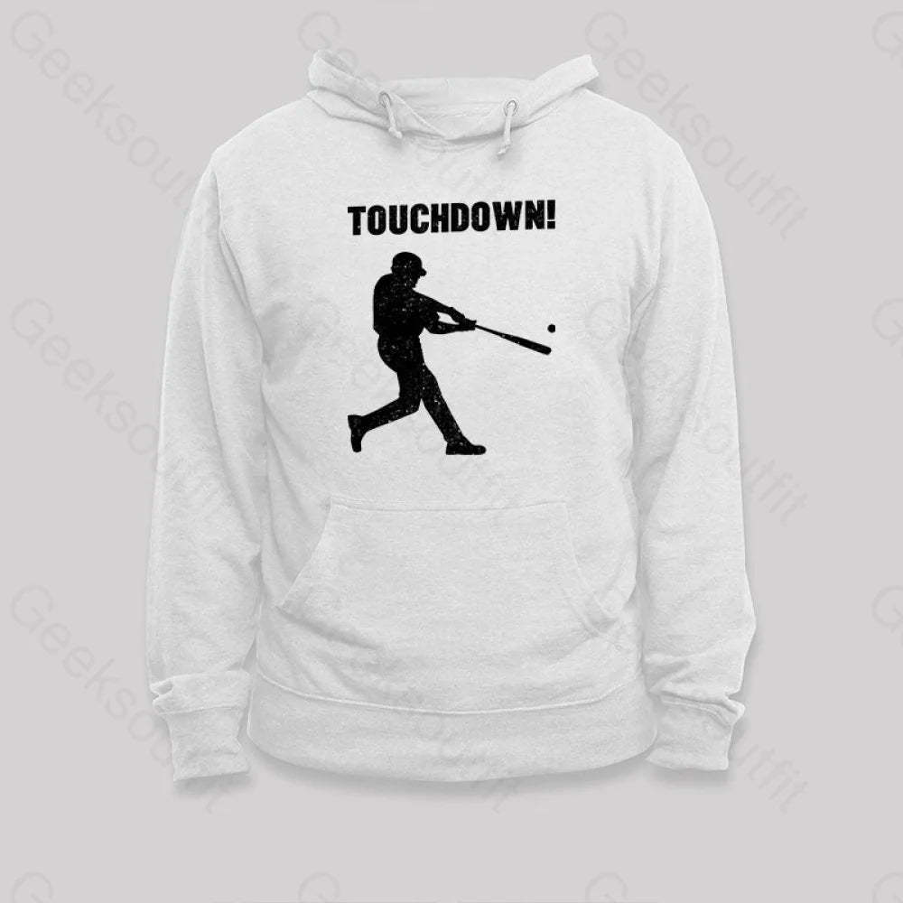 Funny Baseball Touchdown Hoodie White / S