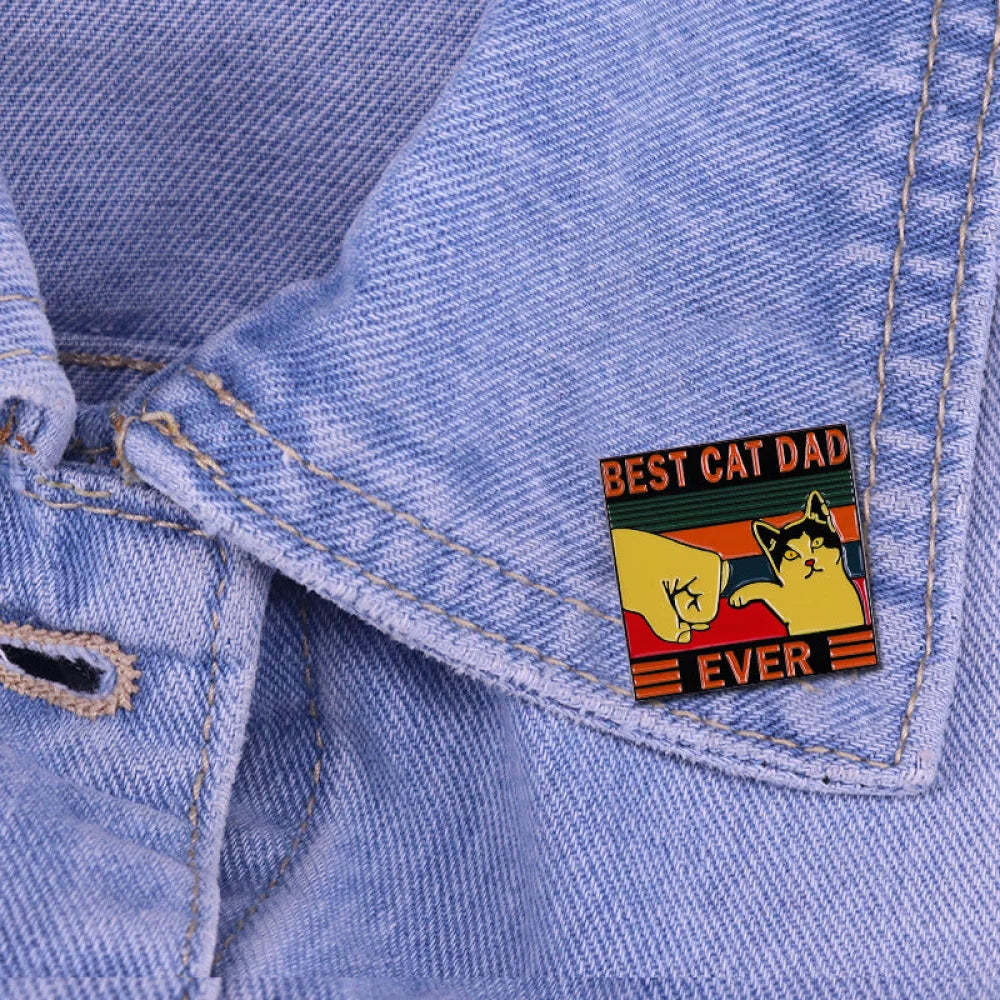 Funny Best Cat Dad Pins