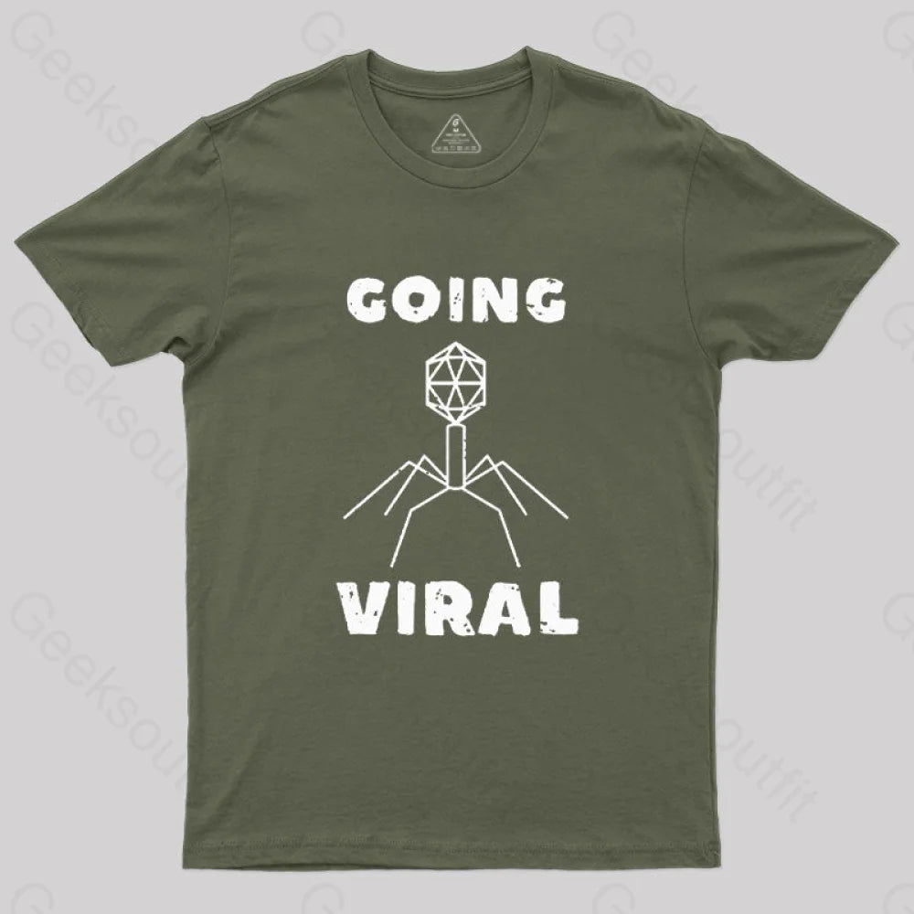 Funny Biology Going Viral T-Shirt Army Green / S