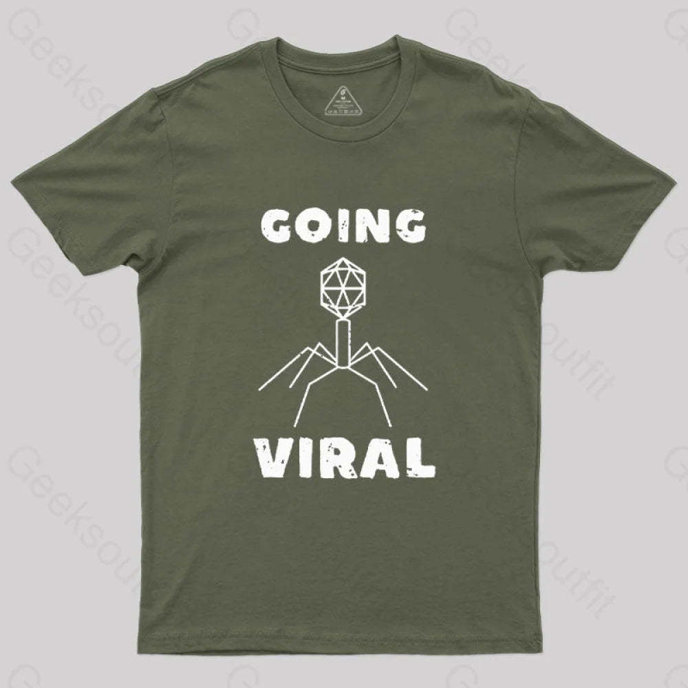 Funny Biology Going Viral T-Shirt Army Green / S