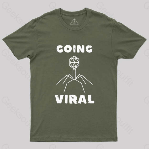 Funny Biology Going Viral T-Shirt Army Green / S