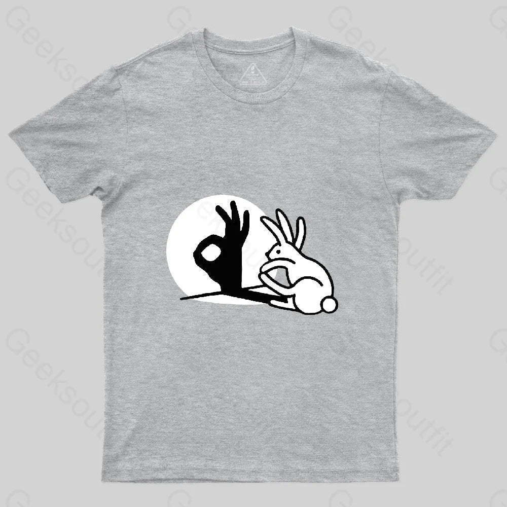 Funny Bunny OK Hand Shadow T-Shirt - Geeksoutfit