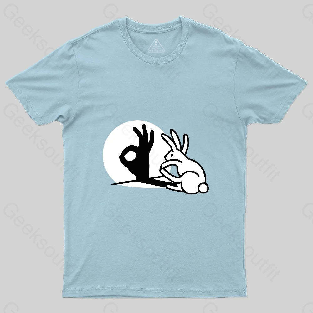 Funny Bunny OK Hand Shadow T-Shirt - Geeksoutfit