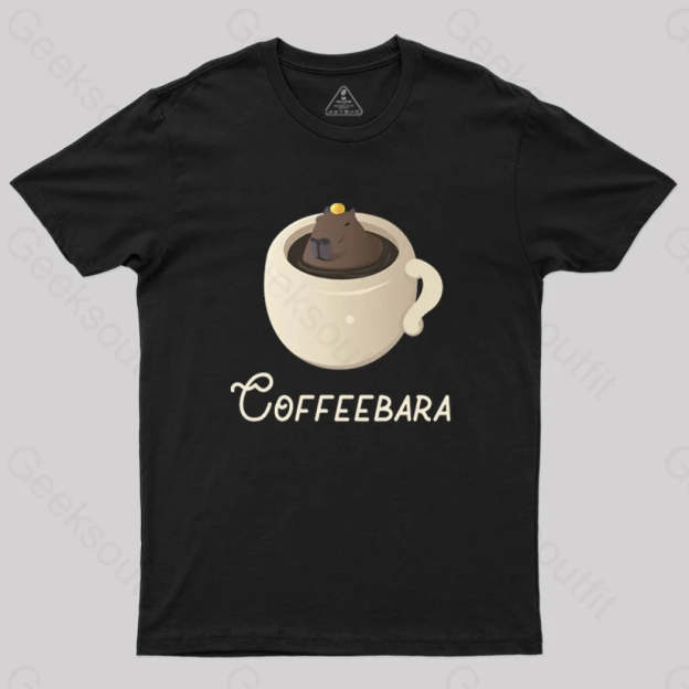 Funny Capybara Coffee Puns T-Shirt Black / S