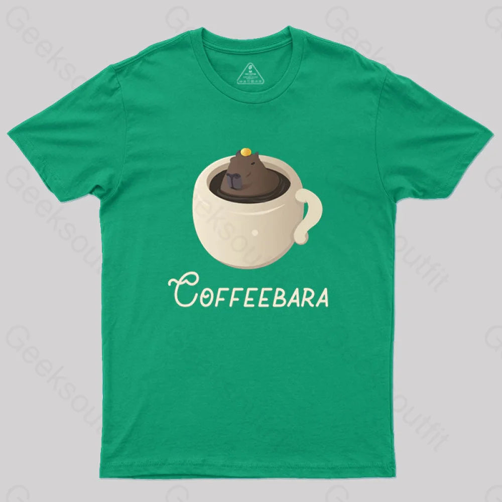 Funny Capybara Coffee Puns T-Shirt Green / S