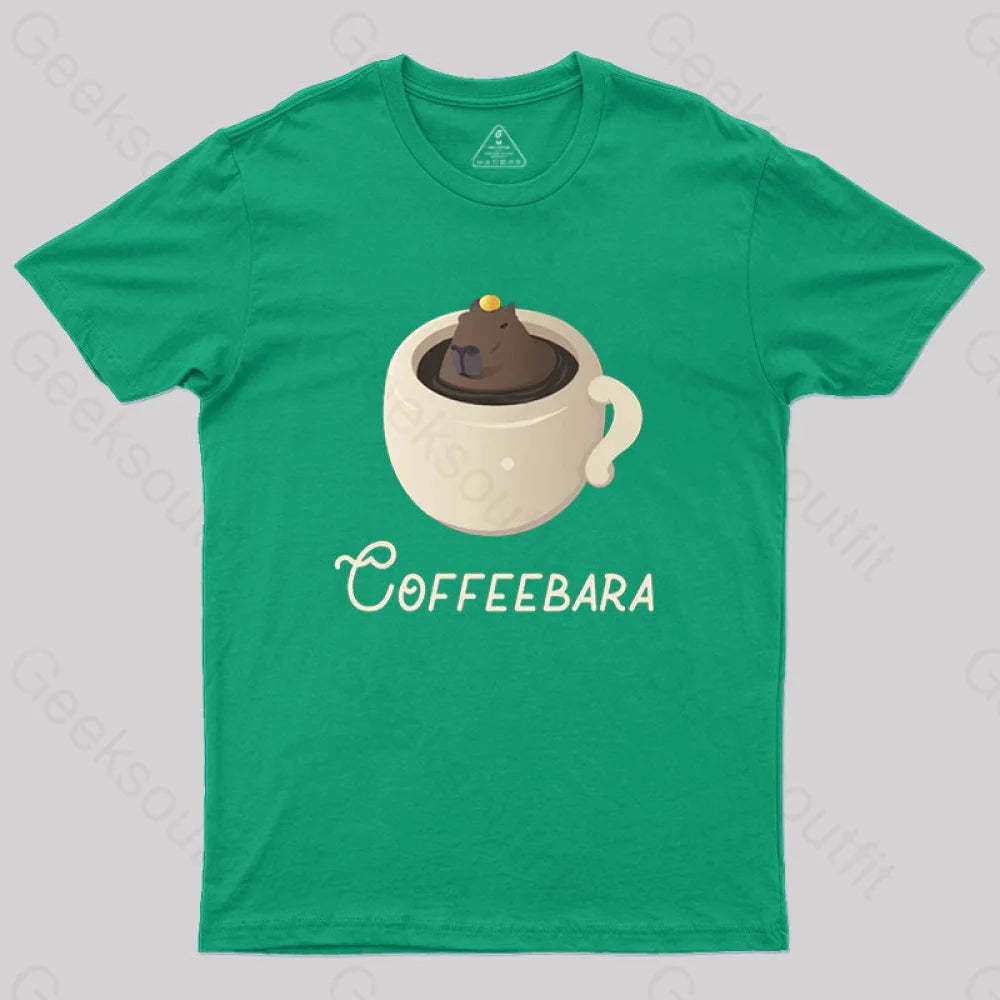 Funny Capybara Coffee Puns T-Shirt Green / S