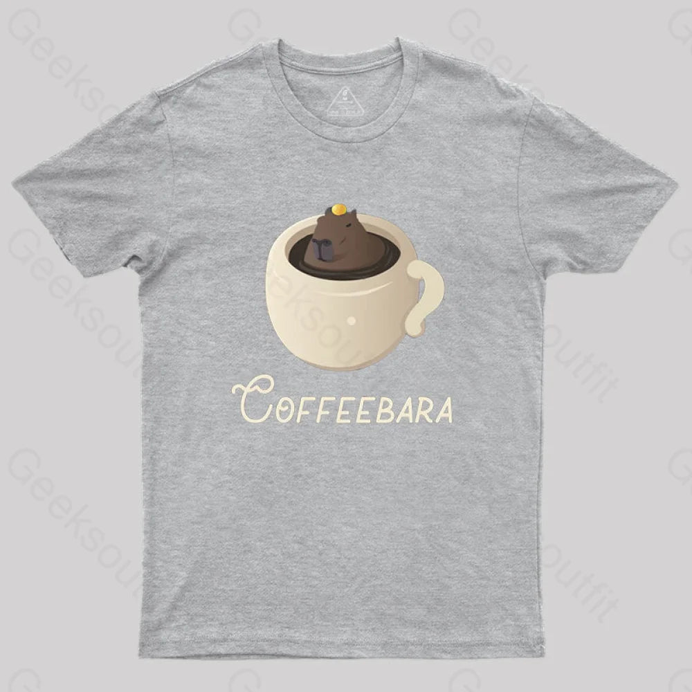 Funny Capybara Coffee Puns T-Shirt Grey / S