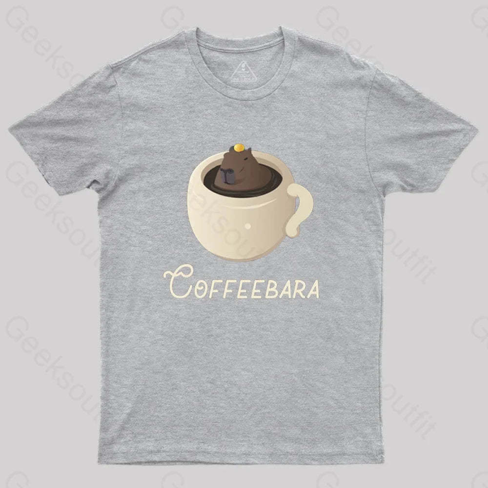 Funny Capybara Coffee Puns T-Shirt Grey / S