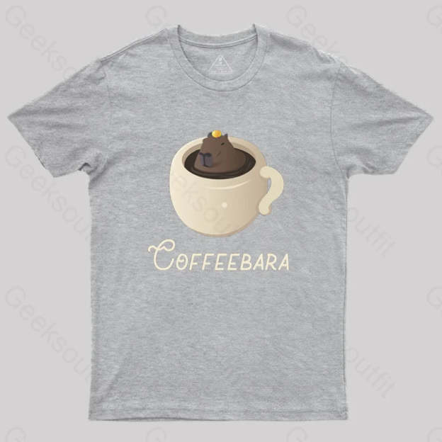 Funny Capybara Coffee Puns T-Shirt Grey / S