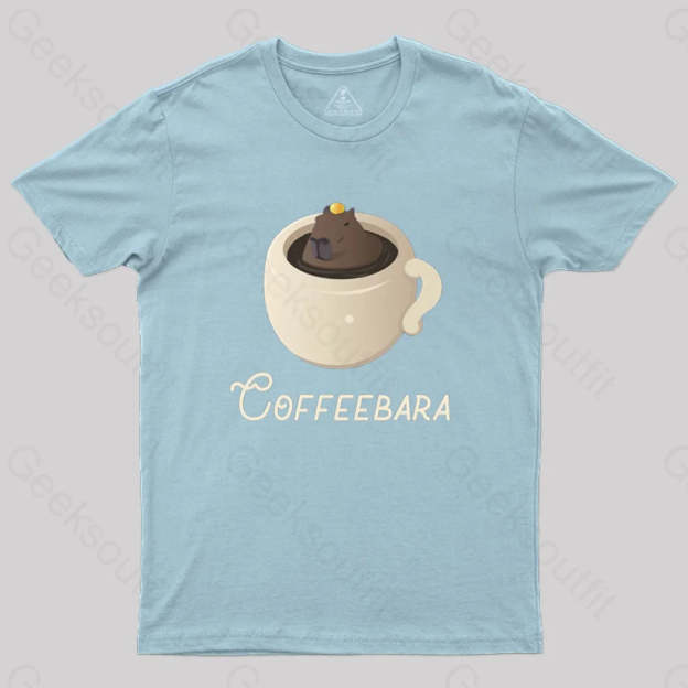 Funny Capybara Coffee Puns T-Shirt Light Blue / S