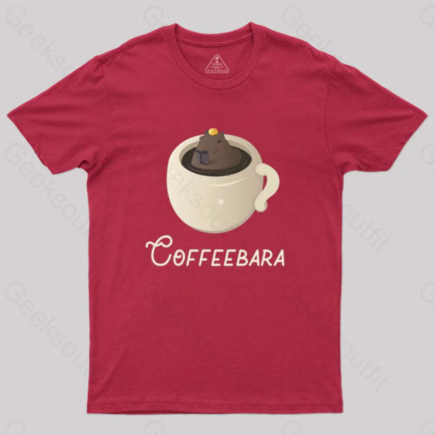 Funny Capybara Coffee Puns T-Shirt Red / S