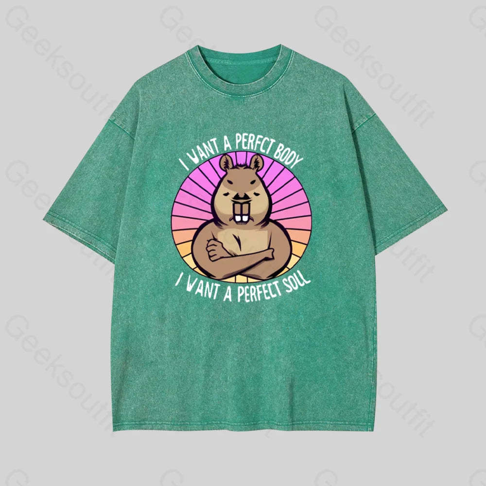 Funny Capybara Geek Washed T-Shirt