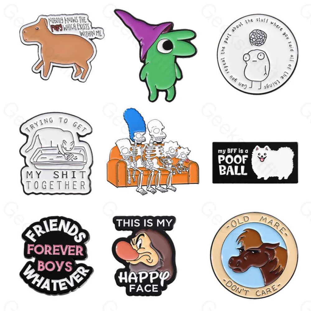 Funny Cartoon Animals Pins